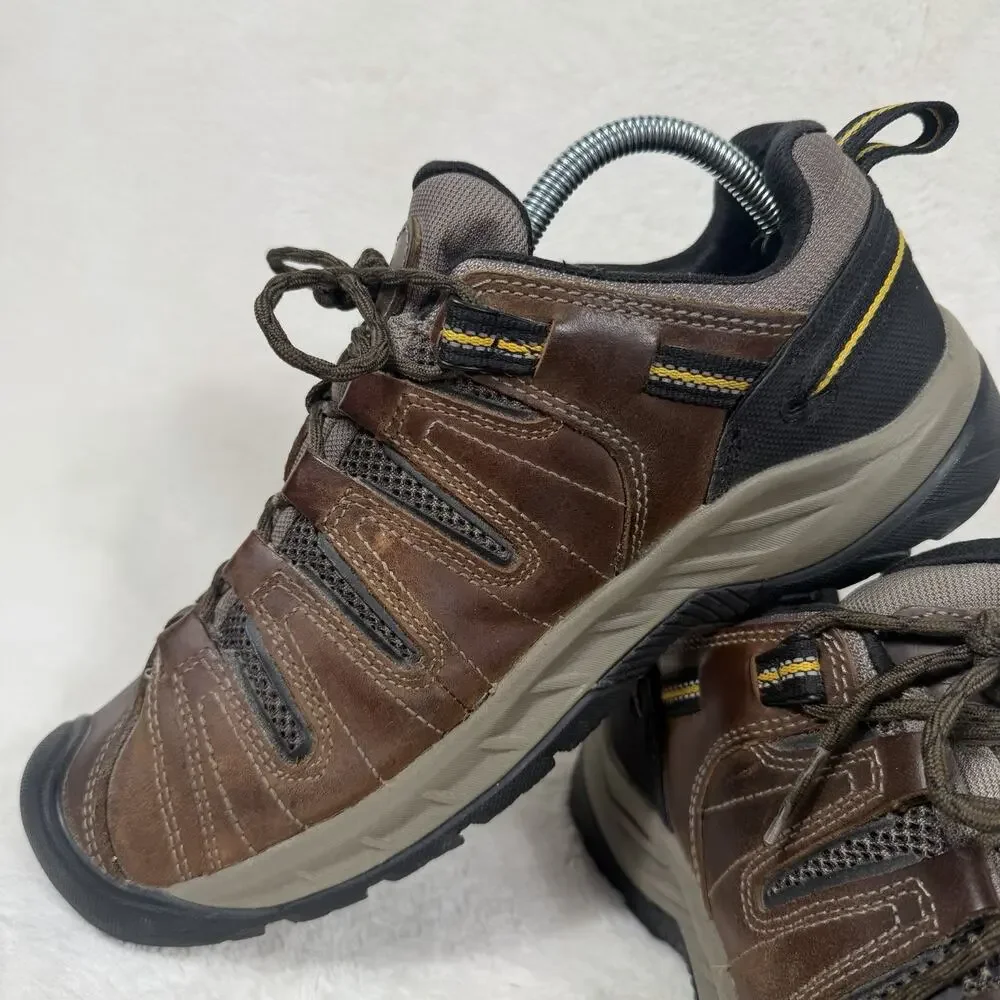 KEEN Flint Utility Work Shoes Men’s 9D Brown Leather Soft Toe ASTM F2892 EH